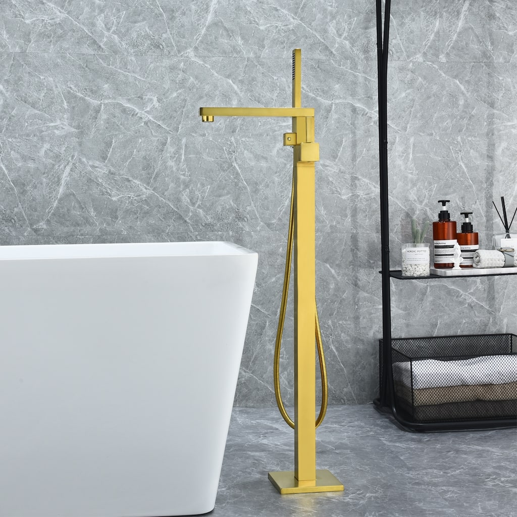 Altair Campia Single Lever Handle Freestanding Floor Mounted Tub Filler with Handshower