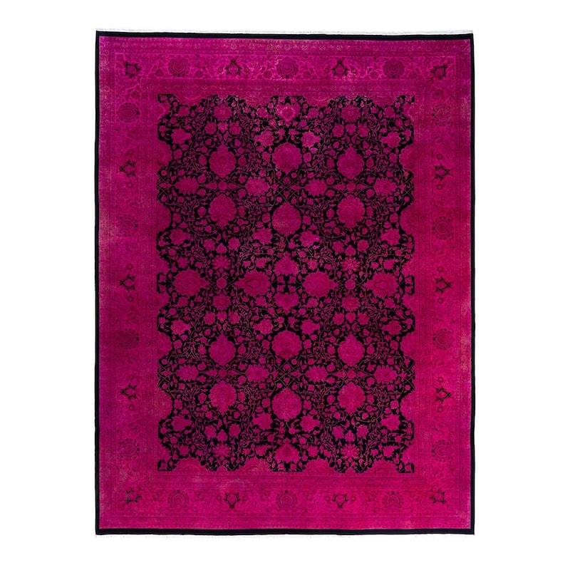 Fine Vibrance One-of-a-Kind Hand-Knotted Area Rug - Pink, 9' 1" x 12' 1" - 9' 1" x 12' 1"