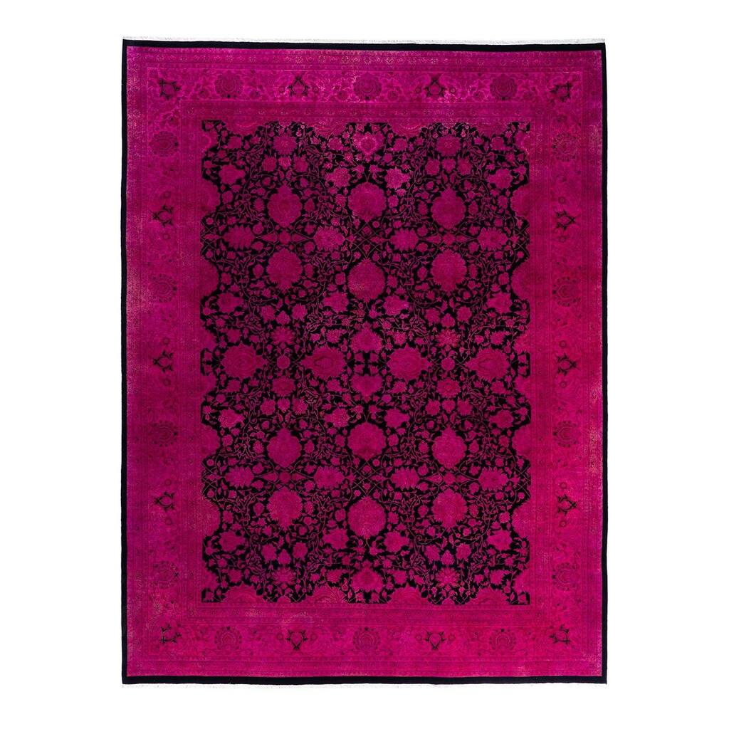 Fine Vibrance One-of-a-Kind Hand-Knotted Area Rug - Pink, 9' 1" x 12' 1" - 9' 1" x 12' 1"