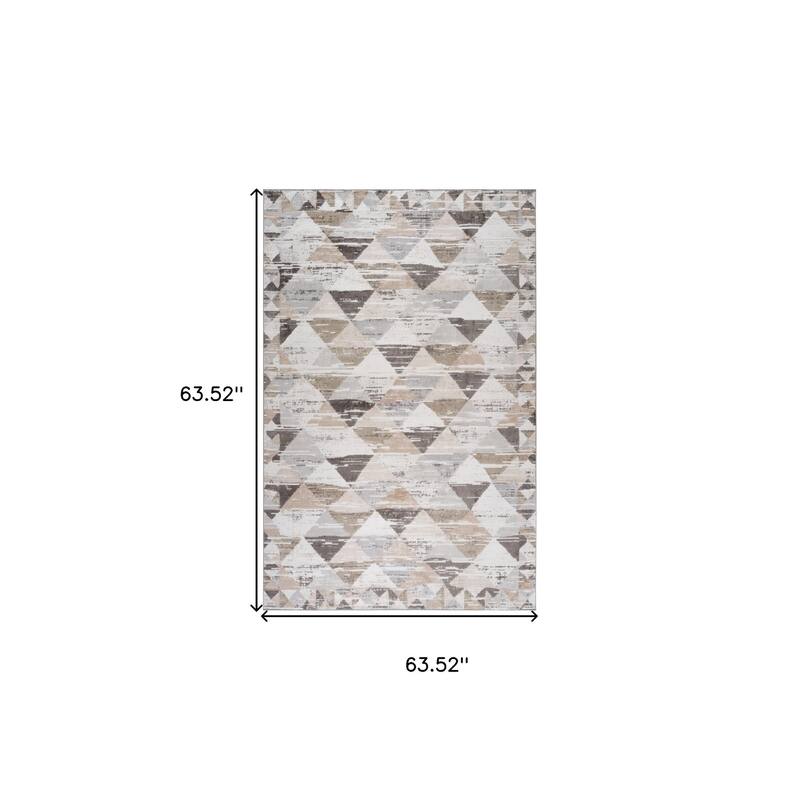 Distressed Abstract Stain Resistant Woven Low Pile Durable Area Rug