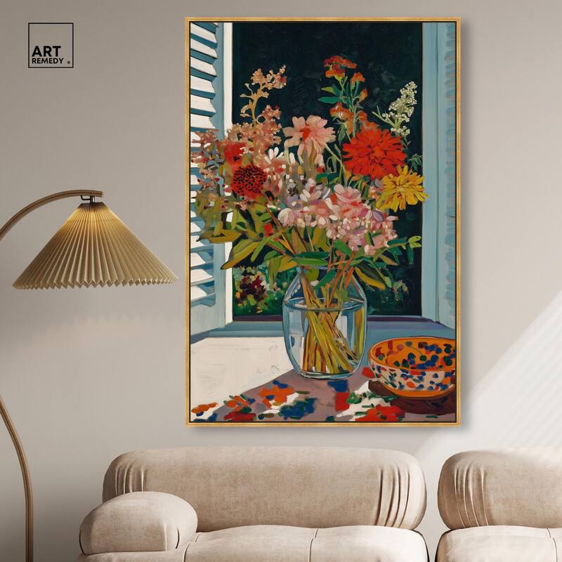 Vase on a Windowsill Canvas by Art Remedy