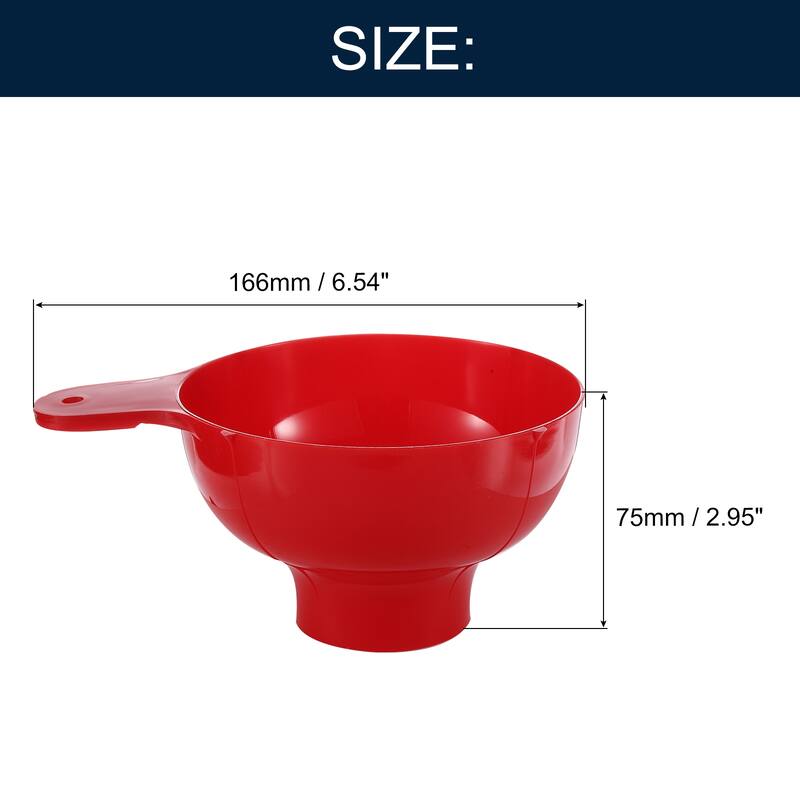 2 Pack Canning Funnel, Plastic Kitchen Funnel, Red - Red