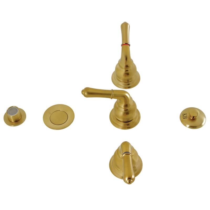 Kingston Brass Magellan Deck Mounted Bidet Faucet with Pop-Up Drain - Brushed Brass