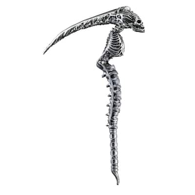 18" Silver Skeleton Sin Scythe Weapon Halloween Prop