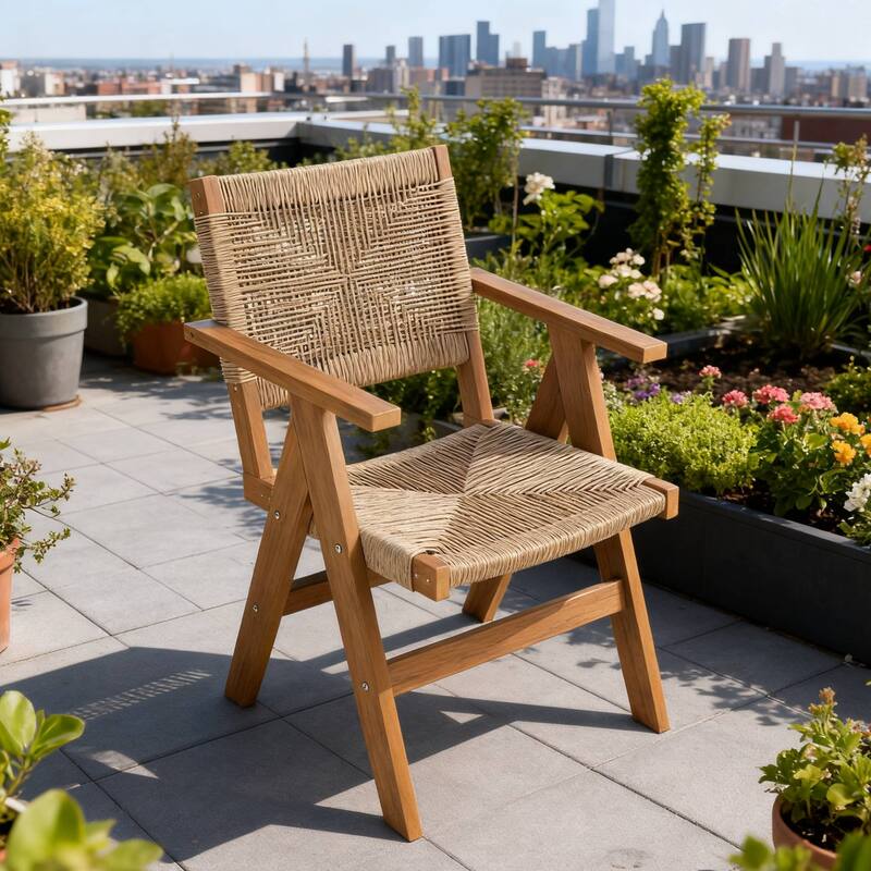 Rossetta All-Weather Outdoor Hemp Cordage Woven Seating with Stable Structure