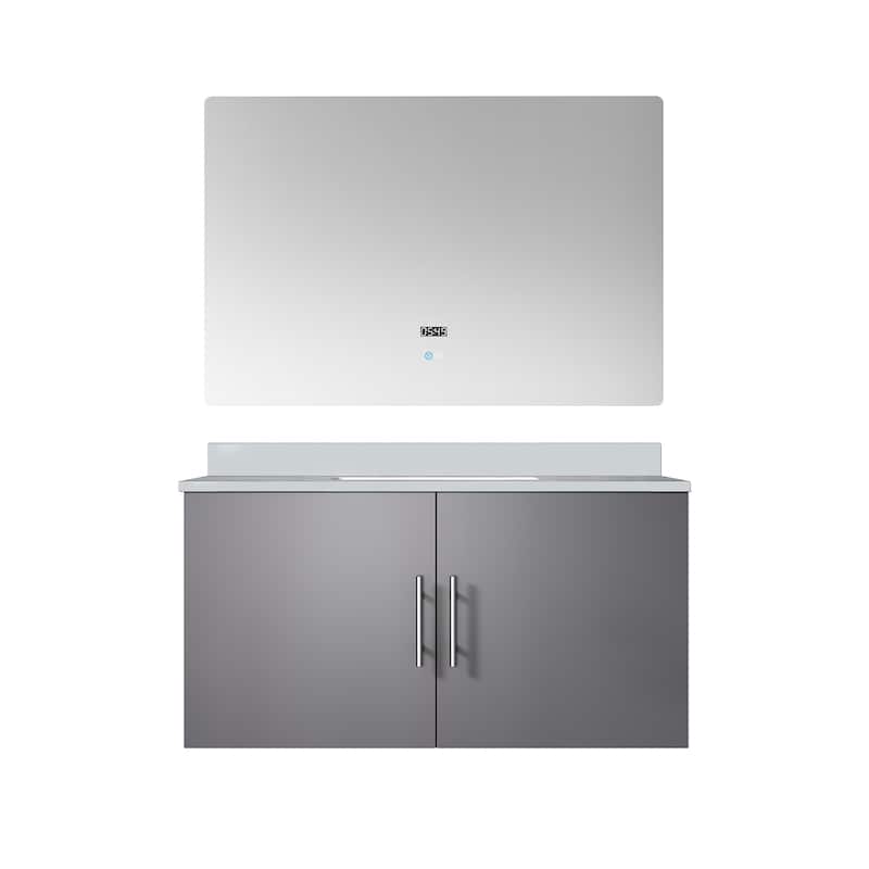 36-inch Bathroom Vanity with Marble Top, Soft Close Features,and Mirror -Scratch & Stain Resistant Countertop - 36 in ,DARK GREY,Cultured Marble Countertop - DARK GREY