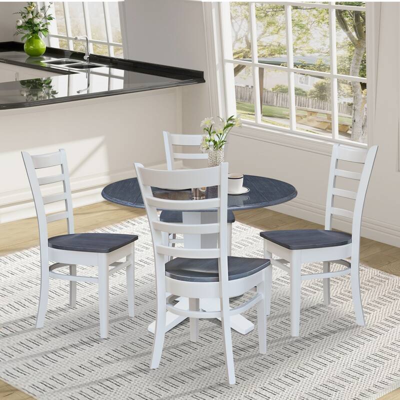 42" Round Drop Leaf Table with Dining Chairs