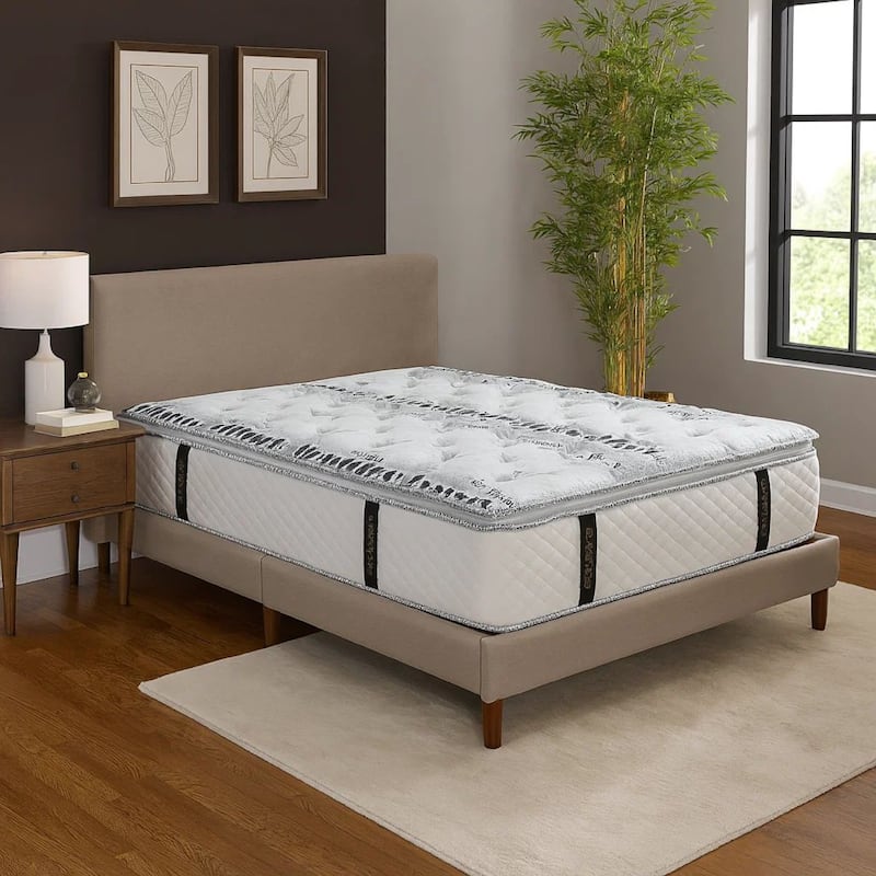 Ayu 12 Inch Pocket Coil California King Mattress, Bamboo Cotton Top, White