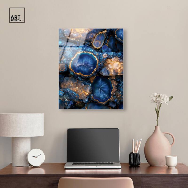 Oceanic Gold Sparkle Acrylic by Art Remedy, Ready to Hang