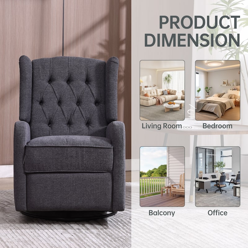 Swivel Recliner Lounge Chair with Footrest, Glider Motion & Ergonomic Design