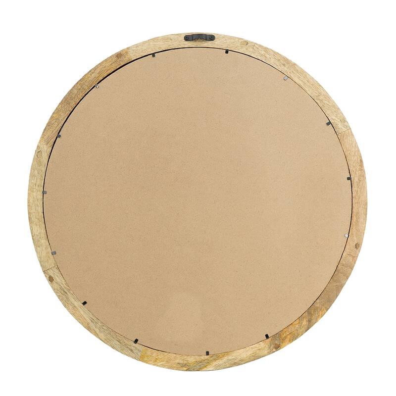 Transitional Wall Mirror with Solid Wood Frame