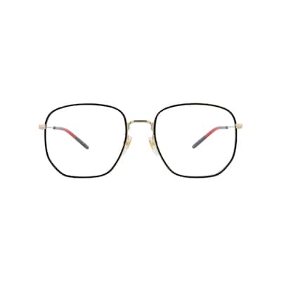 Gucci Square-Frame Metal Optical Frames, Transparent Lens, SHINY ENDURA GOLD Frame