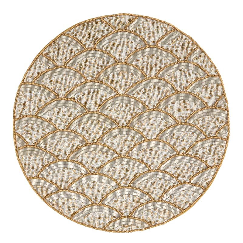 Beaded Placemats With Scallop Design (Set of 4)