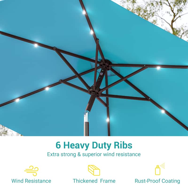 Bonosuki 7.5Ft LED Patio Market Umbrella Outdoor Table Umbrella