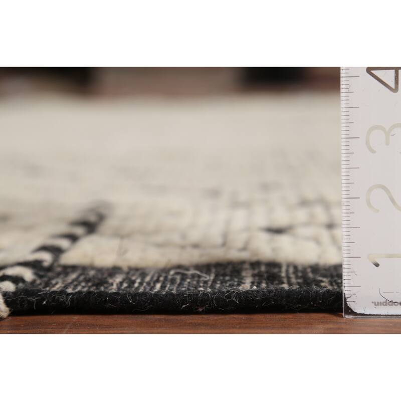 All-Over Chevron Moroccan Oriental Area Rug Hand-Knotted Wool Carpet - 8'10"x 12'10"