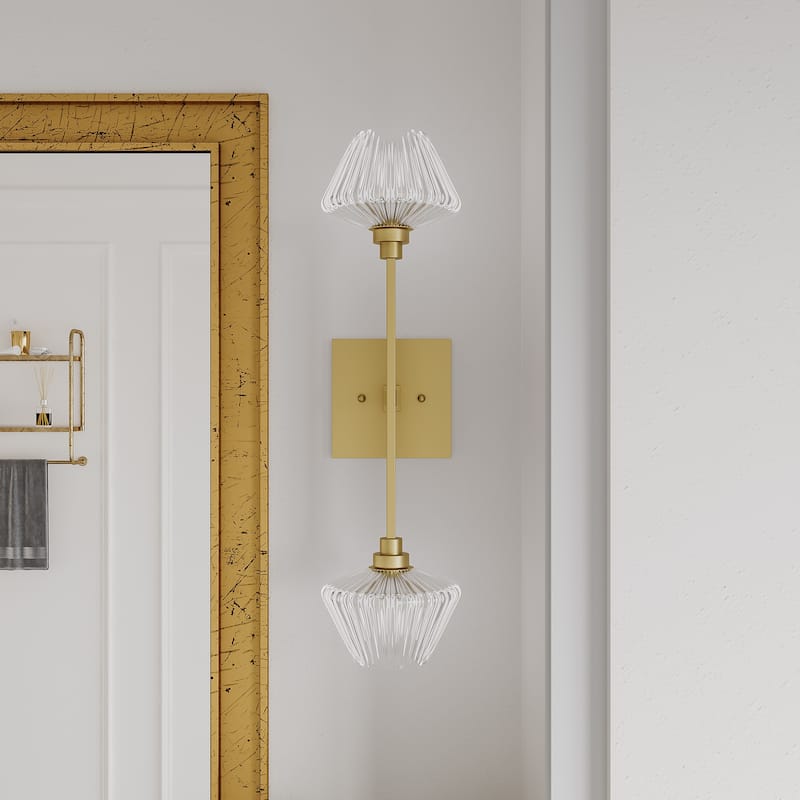 Vincenzina 2-light Modern Gold Sconce Dimmable Wall Torchiere with UL