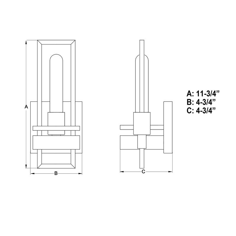 Modern Wall Sconce 1 Light Black Accent Lamp for Hallway Bathroom - 11.75