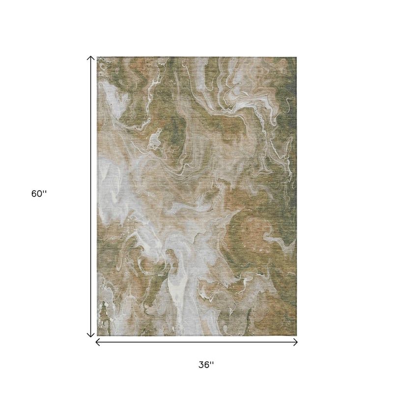HomeRoots Abstract Modern Rectangle Outdoor Rug