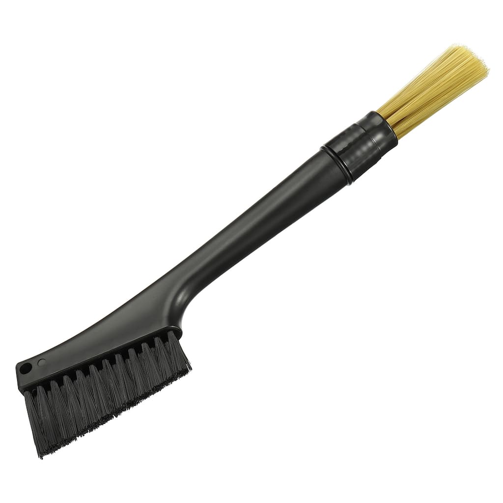Coffee Espresso Brush Double Head Coffee Grinder Brush Tool - Black, Yellow