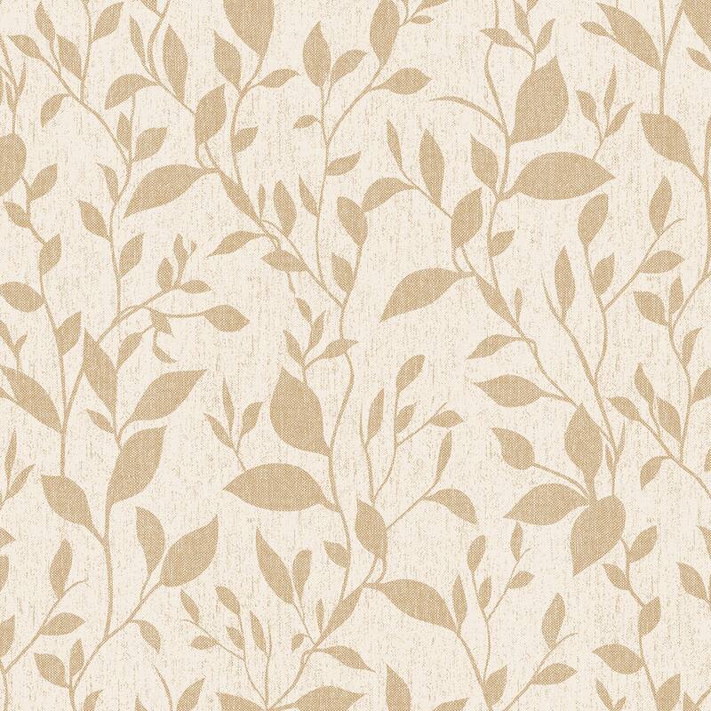 SUSSEXHOME Removable Wallpaper-Waterproof, Strippable, Light Resistance & Cleanable Wall Paper Roll-Wallpaper-Leaves - LIGHT BROWN
