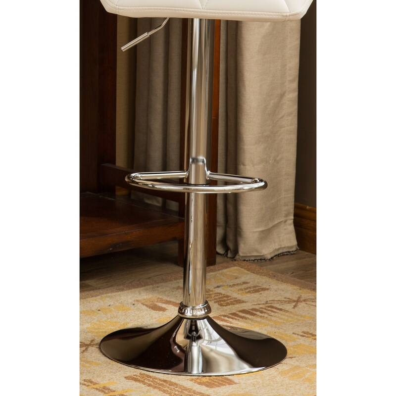 Contemporary Tufted Adjustable Height Hidraulic Bar Stools,Set of 2