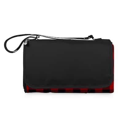 Outdoor Picnic Blanket Tote, (Red & Black Buffalo Plaid Pattern)