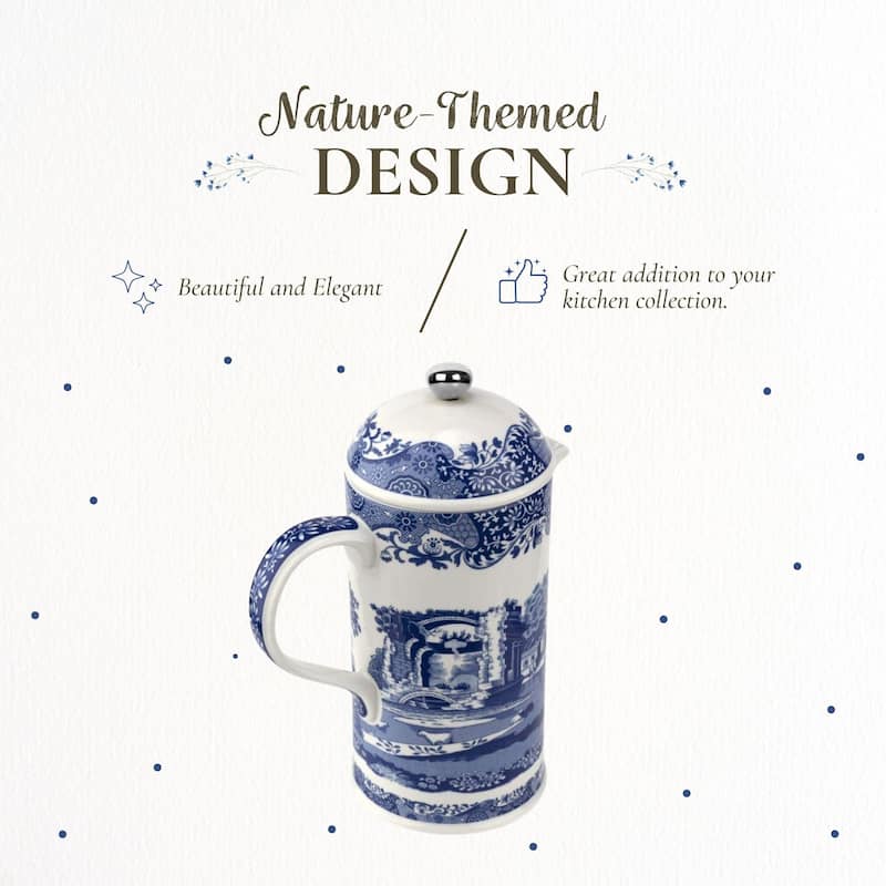 Spode Blue Italian Cafetiere French Press - 28 Ounce