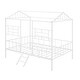 preview thumbnail 5 of 11, White Full Size Metal House Bed Frame with Slatted Support, No Box Spring Needed