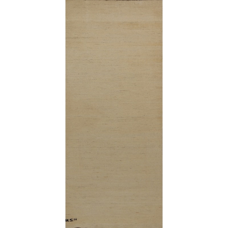 Gabbeh Modern Runner Rug Handmade Wool Carpet - 3'1"x 9'9"