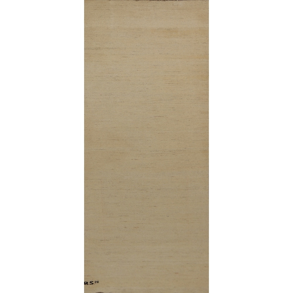 Gabbeh Modern Runner Rug Handmade Wool Carpet - 3'1"x 9'9"