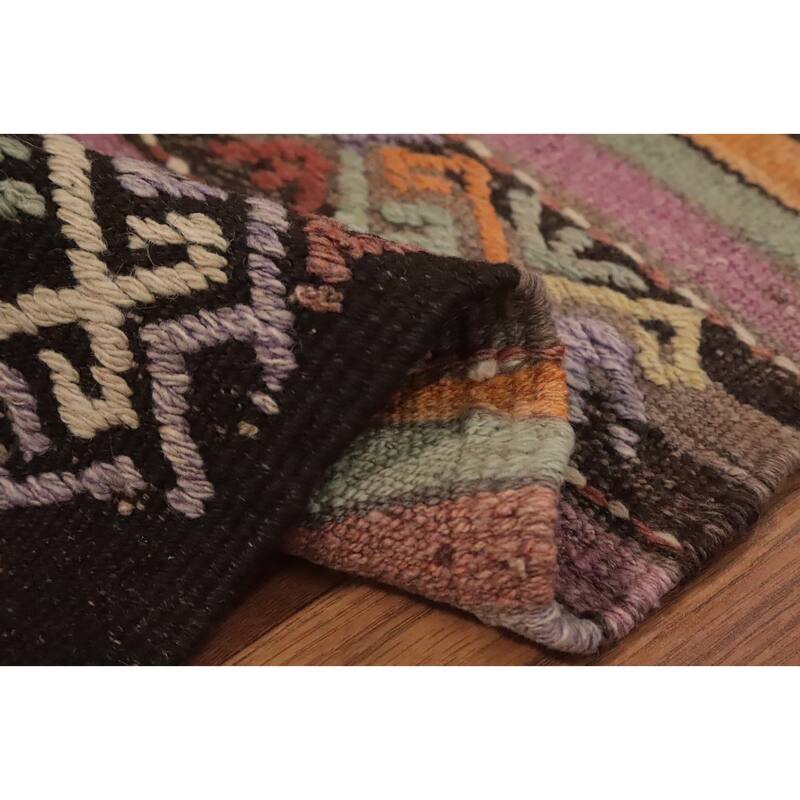 Hand Woven Oriental 100% Wool Carpet Southwestern Tribal Multi-Colored Kilim Area Rug - 8' 6'' X 5' 11''