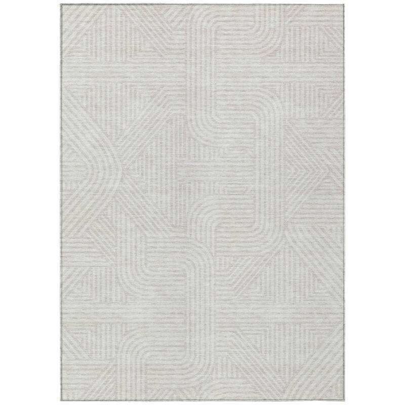 Machine Washable Indoor/ Outdoor Chantille Contemporary Geo Rug