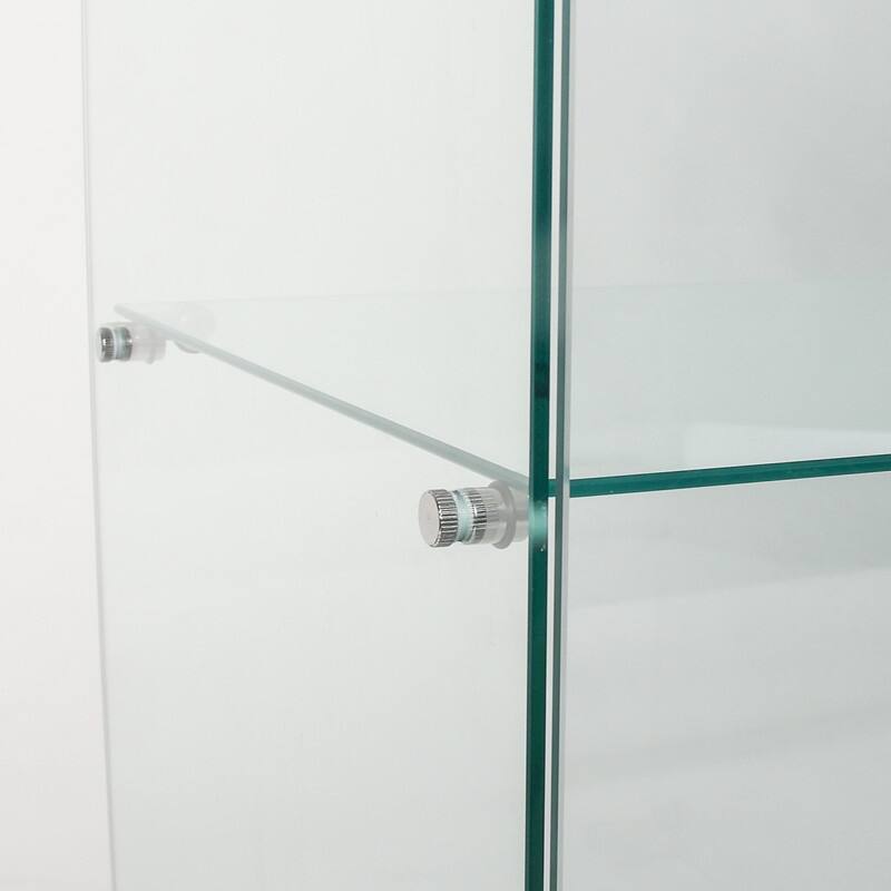 Glass Display Cabinet with 5 Shelves Double Door