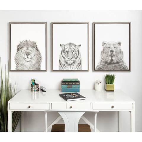 Kate and Laurel Sylvie Tiger Framed Canvas by Simon Te Tai