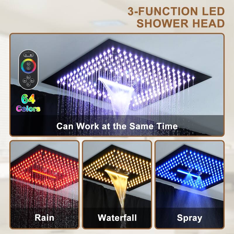 4 Functions Shower System with Multi-Function Remote Control 64 Color Lights