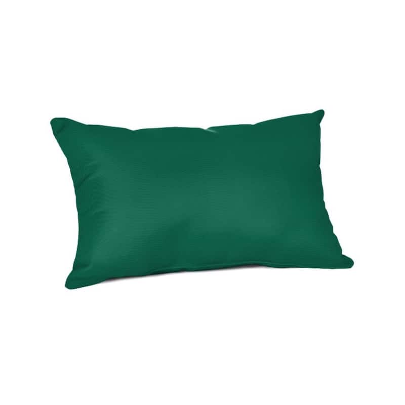 Sunbrella® Solid Fabric 1-Piece Indoor/Outdoor Lumbar Pillow, 19"W x 12"L - Canvas Forest Green