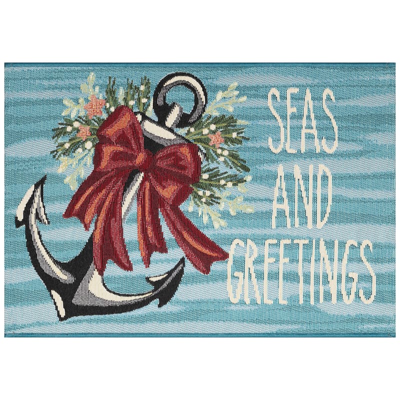 Liora Manne Esencia Seas And Greetings Indoor/Outdoor Mat