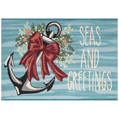 Liora Manne Esencia Seas And Greetings Indoor/Outdoor Mat