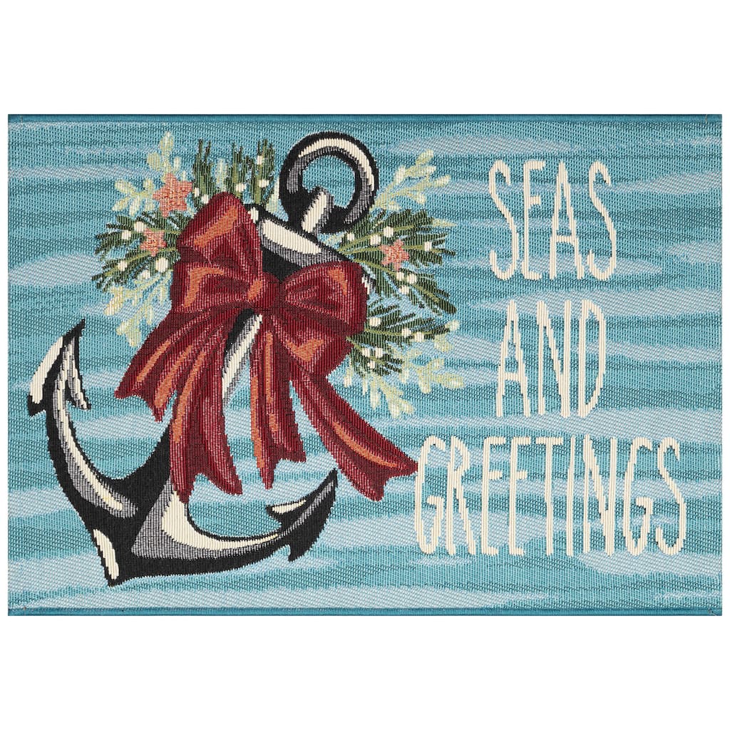 Liora Manne Esencia Seas And Greetings Indoor/Outdoor Mat