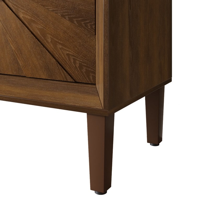 Rustic Farmhouse 59.8" Credenza, Durable Antique Wood Storage Unit for Living Room or Kitchen Use