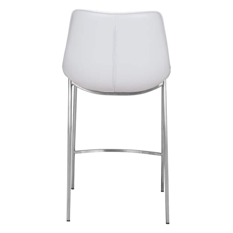 Magnus Counter Stool White & Silver