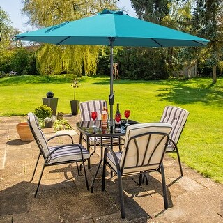Overstock9ft Outdoor Patio Market Umbrella With Crank Tilt Teal Dailymail