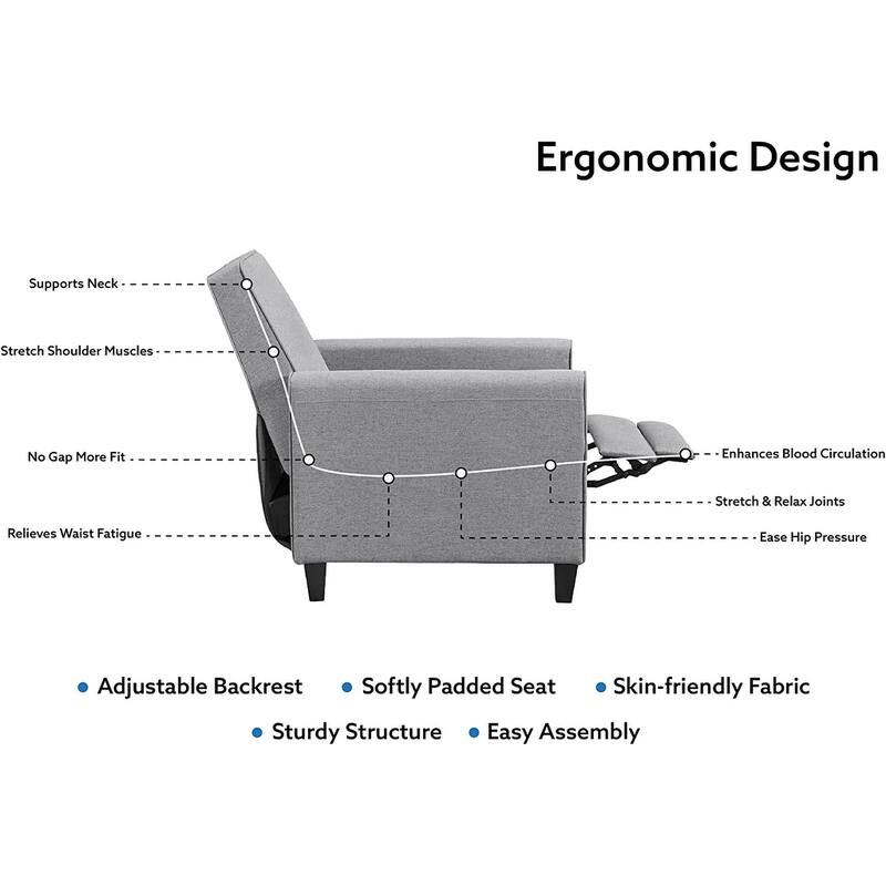 Landon Pushback Recliner Chairs Reclining Chair Home Theater Recliner Small Recliners for Small Spaces with Adjustable Footrest