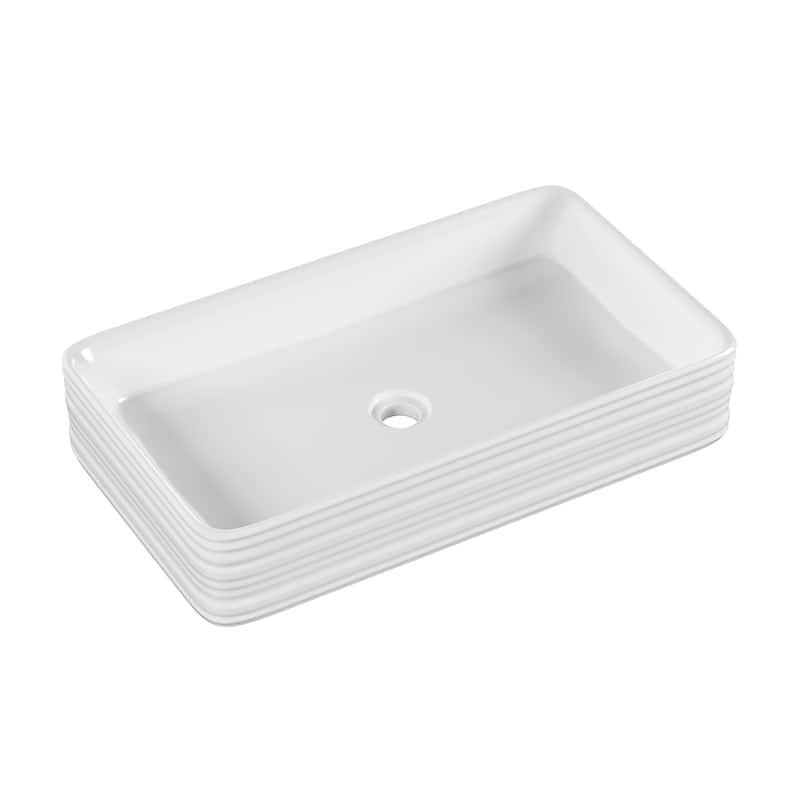 Adour 25'' Vessel Sink In White - 26.57" x 14.96" x 4.72"