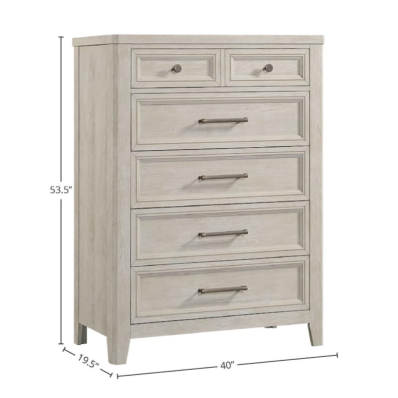 Carlson 6-Drawer Pine Chest, Washed Linen