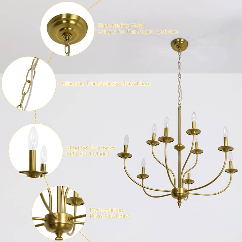 Maxax 9 - Light Candle Style Classic / Traditional Chandelier