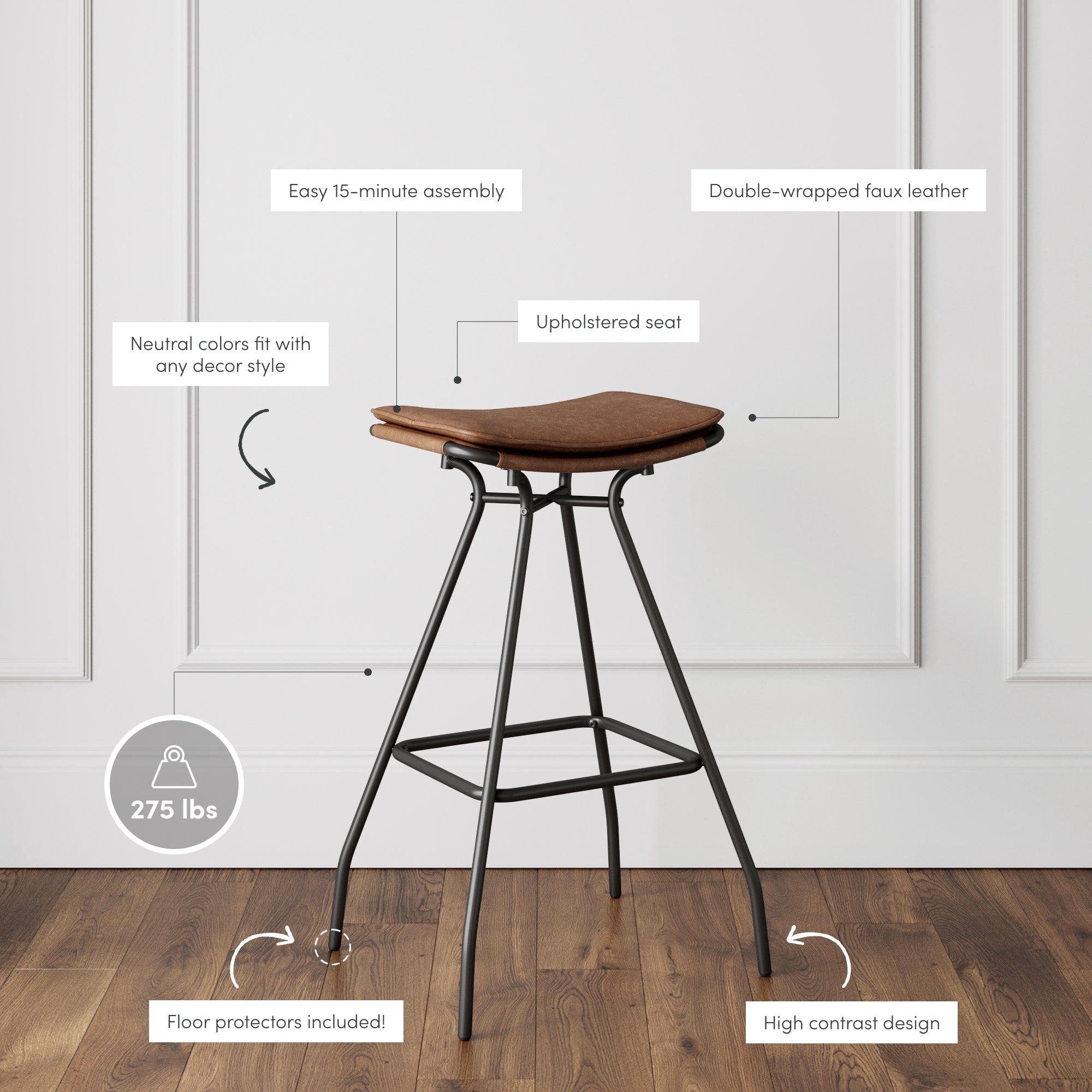 James faux leather outlet hydraulic bar stool