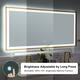 Wall Mounted Back Light Bathroom Framed LED Mirror Anti- Fog With Dimmable Light Touch Sensor And Memory Function