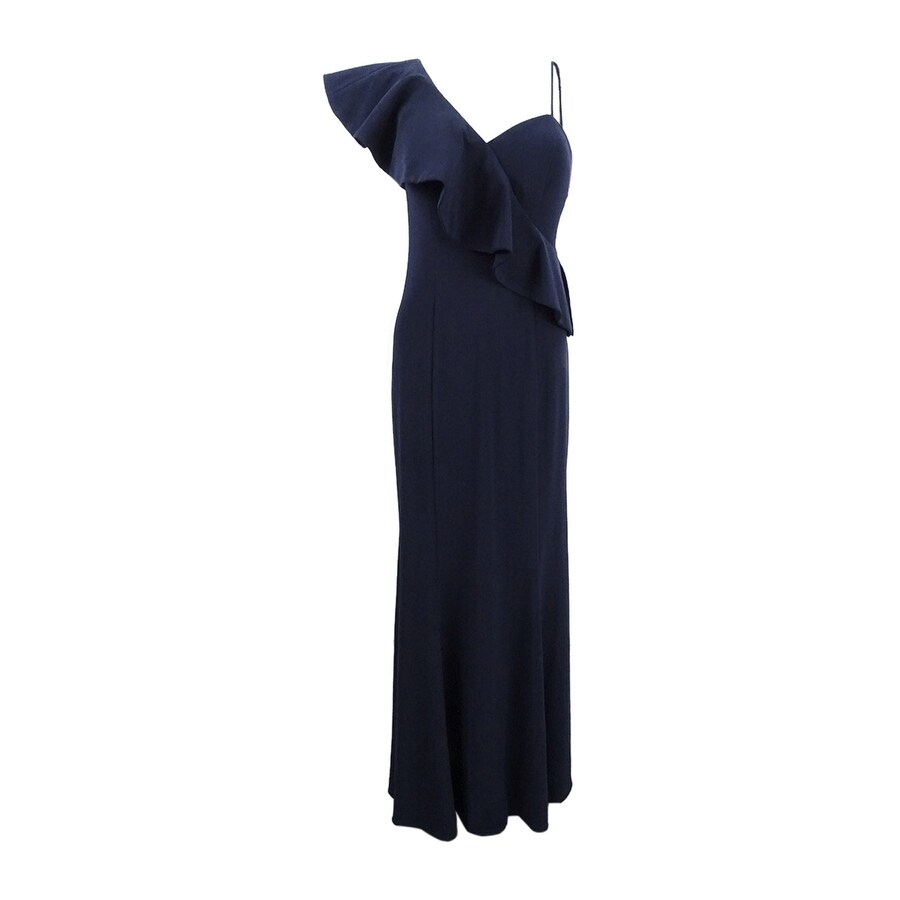 Xscape Women's Asymmetrical Ruffle Gown - Overstock - 41457664