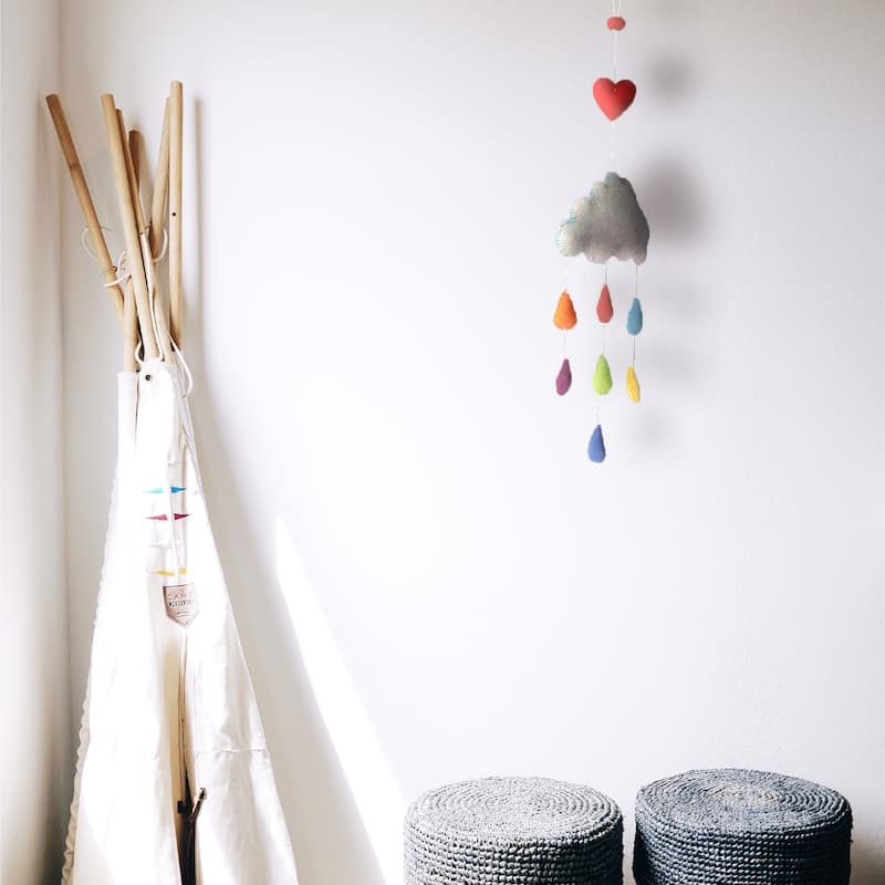 Handmade Felt Rain Cloud Mobile - Global Groove (Nepal)